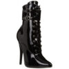 Domina 1023 lace-up black patent six inch stiletto heel boots by Pleaser USA Domina 1023 lace-up black patent six inch stiletto heel boots by Pleaser USA