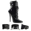 Domina 1023 lace-up black patent six inch stiletto heel boots by Pleaser USA Domina 1023 lace-up black patent six inch stiletto heel boots by Pleaser USA