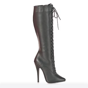 Domina 2020 front lace-up knee boot by Pleaser USA. Domina 2020 front lace-up knee boot by Pleaser USA.