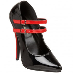 Domina 442 two tone six inch stiletto heel court shoe with duel adjustable straps by Pleaser USA. Domina 442 two tone six inch stiletto heel court shoe with duel adjustable straps by Pleaser USA.