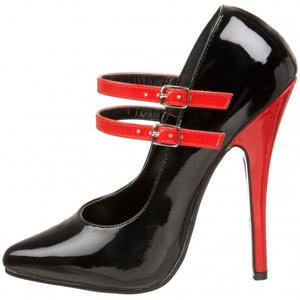 Domina 442 two tone six inch stiletto heel court shoe with duel adjustable straps by Pleaser USA. Domina 442 two tone six inch stiletto heel court shoe with duel adjustable straps by Pleaser USA.