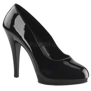 Flair 480 stiletto heeled closed toe platform shoe in black patent by Pleaser USA Flair 480 stiletto heeled closed toe platform shoe in black patent by Pleaser USA