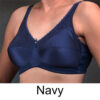 satin and lace pocket bra in Navy satin and lace pocket bra in Navy