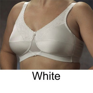 satin and lace pocket bra in White