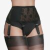 NDL01-BLKFRONT3-2 6 drop suspender belt black
