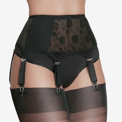 NDL01-BLKFRONT3-2 6 drop suspender belt black