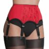 NDL01-REDFRONT-2 6 drop suspender belt red