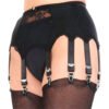 ndl10-black lace panel 10 drop suspender belt