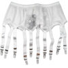 ndl10-white lace panel 10 drop suspender belt