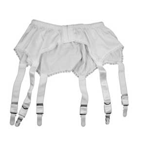 ndl7-rear Retro styled six drop suspender belt.