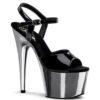 Adore 709 in Black patent and silver chrome finish