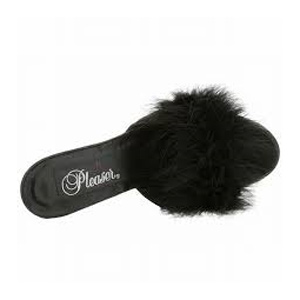 amour-03-black-top Amour-03 open toe slipper by Pleaser USA