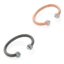 crystal twist effect adjustable cuff bangle.