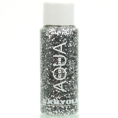 Aqua color liquid glitter silver