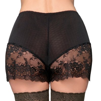 black-cami-knickers Black Lace trim cami knickers