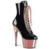 Black Patent / Rose Gold Chrome