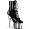 Black Patent / Silver Chrome