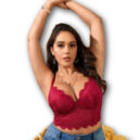 Floral Lace Scallop Trim Underwire Bra