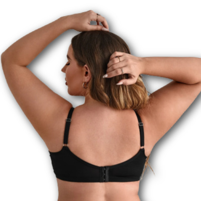 Front-closure black bra Black bra
