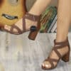Women Wide Fit Minimalist Chunky Heeled Ankle Strap Sandals, Elegant Summer Heeled Sandals