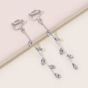 Zirconia Decor Clip On Earrings