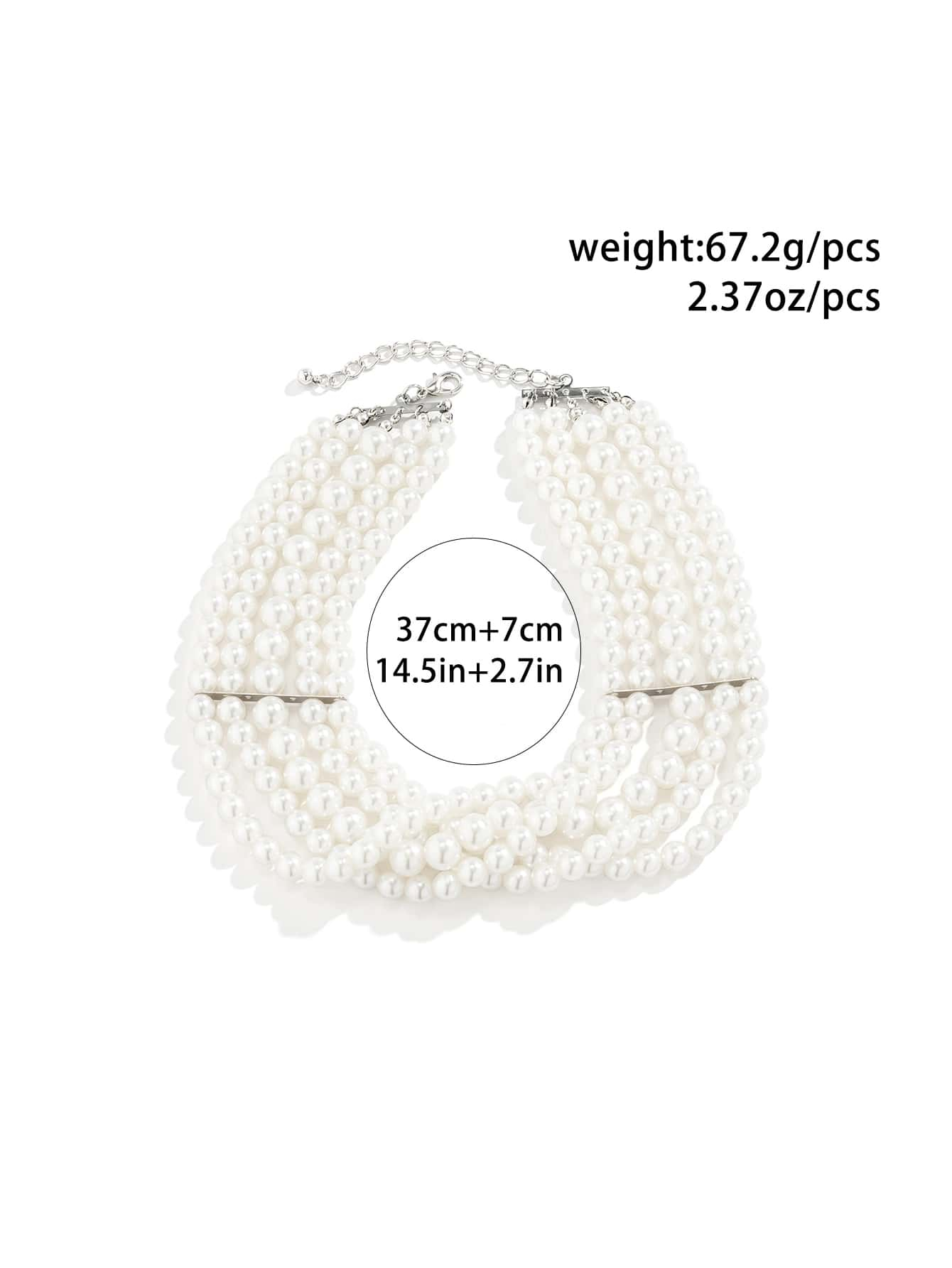 Faux Pearl Beaded Layered Choker