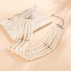 Faux Pearl Beaded Layered Choker