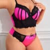Black and hot pink lingerie set