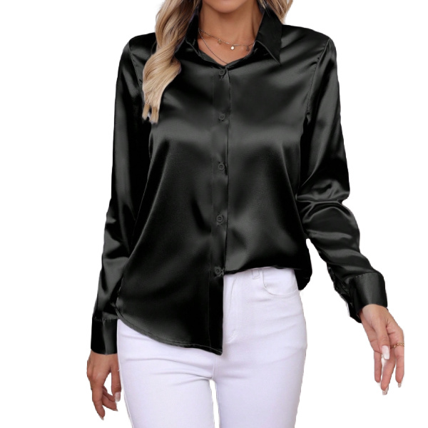 BLACK SATIN SHIRT