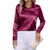 bURGUNDY SATIN BLOUSE