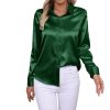 dARK gREEN SATIN BLOUSE