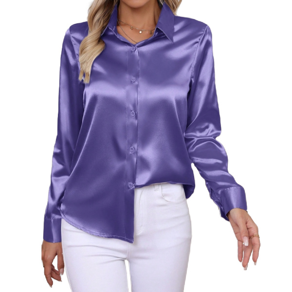 pURPLE SATIN BLOUSE
