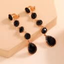 Rhinestone Water-drop Decor Clip On Earrings
