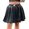 Pu Leather Pleated Skirt