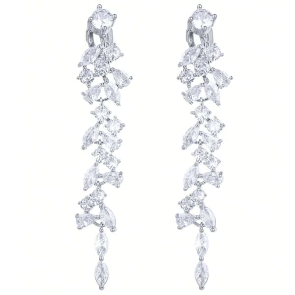shiny leaf clip on earrings