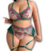 plus size embroidered lingerie set