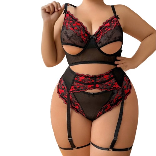 plus size lace lingerie set