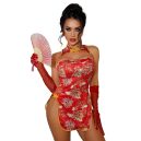 China Doll Red Floral Mini Dress