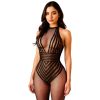 Striped Fishnet Bodysuit