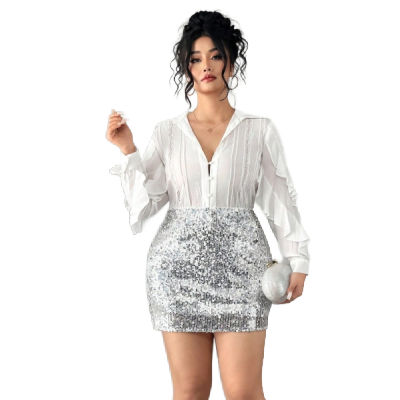 Bodycon sequin mini skirt