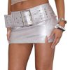 Large Buckle Mini Skirt